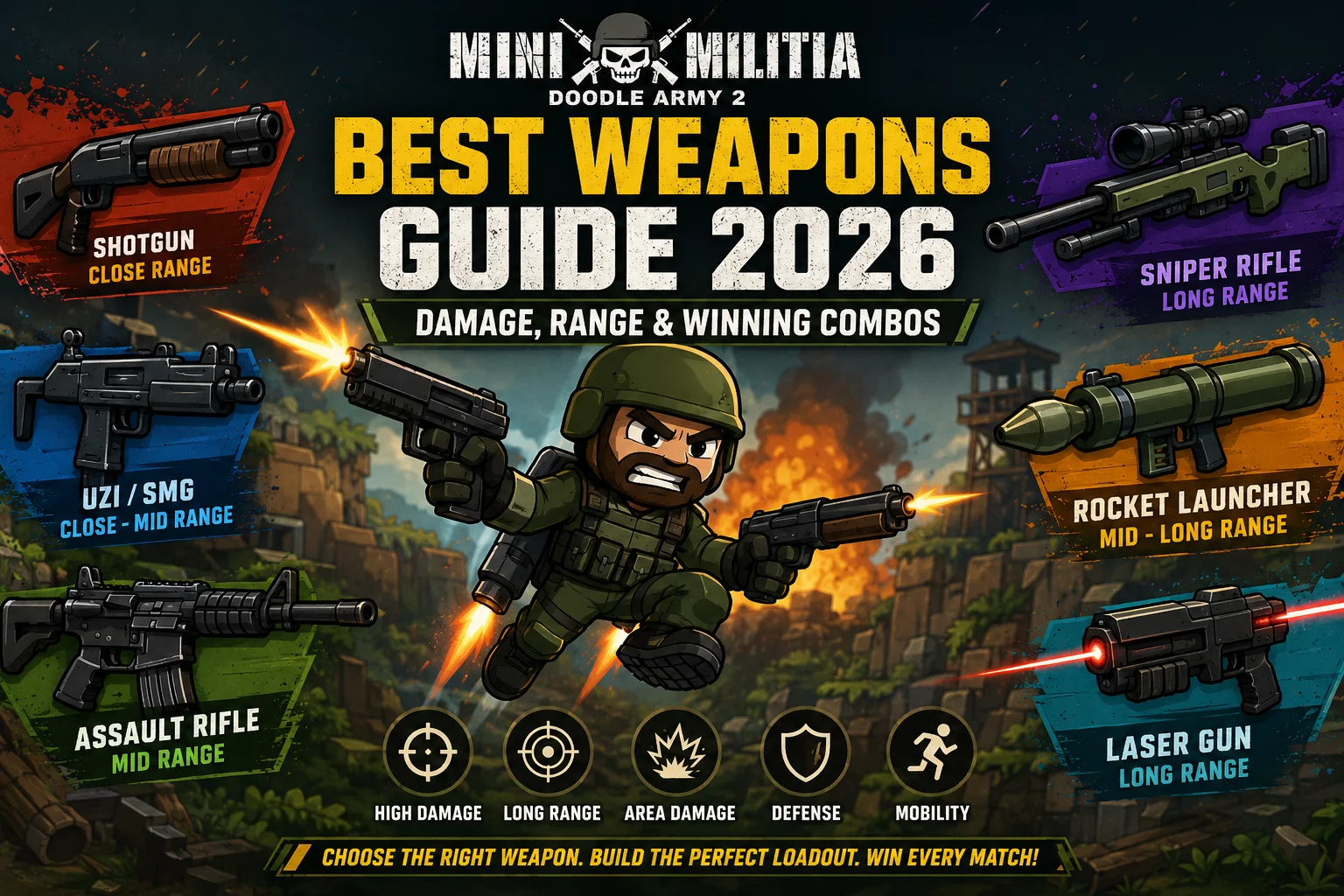 Mini Militia best weapons guide 2026 featured image