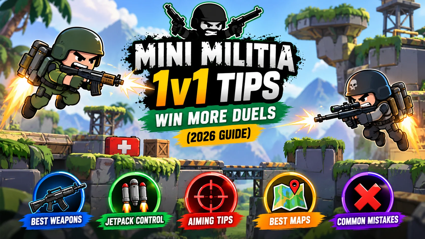 Mini Militia 1v1 Tips